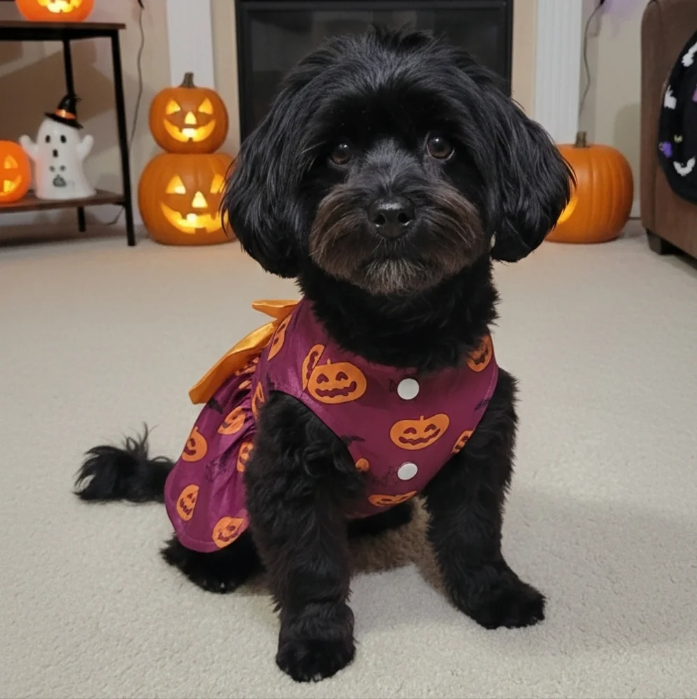 Purple Halloween Pumpkin Trick Or Treat Dog/Pet Dress Costume Size Medium- NWOT